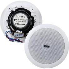 Nacario Magicvoice MV-160 16 cm 6" Tweeterli Beyaz Trafolu Alçıpan Tavan Hoparlör