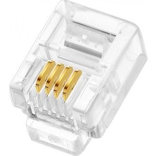 BeeSpeed RJ11 Telefon Konnektör Jak 100 Adet | Spiral Kordon Telefon Hattı Bağlantı Terminalleme