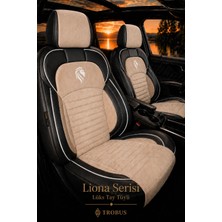 Trobus Renault R9 Broadway / Spring / Fairway 1990-2000 Araca Uyumlu Premium Tay Tüyü Koltuk Kılıfı Liona Serisi Bej Siyah