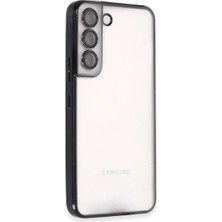 Raftan Topla Samsung Galaxy S22 Kılıf Lensli Silikon - Siyah
