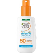 4 Adet   Garnier Ambre Solaire Sensitive Advanced Çocuk Hipoalerjenik Güneş Koruyucu Sprey Spf 50+ 150 ml