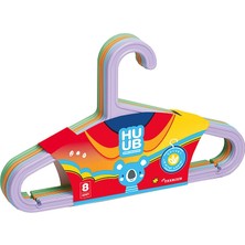 4 Adet   Huub Çocuk Giysi Askısı Renkli 8'li