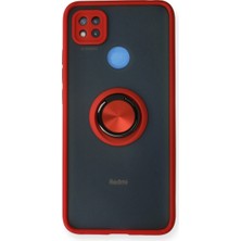 Raftan Topla Redmi 9c Kılıf Montreal Yüzüklü Silikon Kapak - Kırmızı
