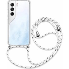 Piyasa Sepeti Tecno Camon 40 Boyun Askılı Şeffaf Tank Kılıf Beyaz