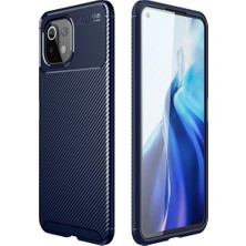 Raftan Topla Mi 11 Lite Kılıf Auto Focus Karbon Kapak - Lacivert