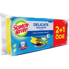 3 Adet Scotch Brite Çizmez Klasik Sünger Tırnak Koruyuculu 2+1