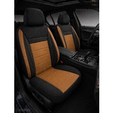 Trobus Ford Tourneo Courier 2014-2023 2+1 Ticari Sofya Serisi Tay Tüyü Taba Siyah Koltuk Kılıfı