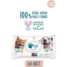 Petlove Evcil Hayvan Temizleme Mendili 60'lı
