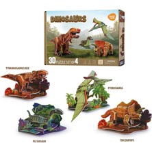 Matrax Plaka Puzzle Dinazor 4'lü Set