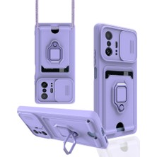 Raftan Topla Mi 11T Pro Kılıf Zuma Kartvizitli Yüzüklü Silikon - Lila