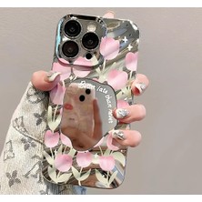 Piyasa Sepeti iPhone 15 Pro Max Silver Case Aynalı Pembe
