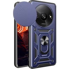 Raftan Topla Redmi A3 4g Kılıf Pars Lens Yüzüklü Silikon - Lacivert