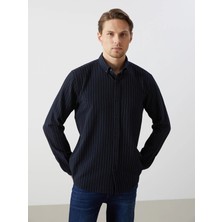 Lc Waikiki Yeni Sezon Slim Fit Uzun Kollu Çizgili Armürlü Erkek Gömlek
