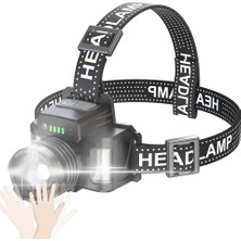 Hobilinka Sensörlü Cree Tg LED Şarjlı Kafa Lambası Güçlü Aydınlatma Profesyonel Kullanım WT-625