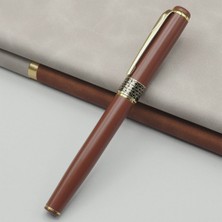 SHC4200 Gold Işlemeli Kahverengi Metal Roller Kalem