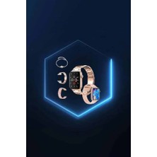 İlkyaz Fashion Yeni Nesil Pembe Dokunmatik Ekran Akıllı Saat ve Oyuncu Kulaklığı Kablosuz Bluetooth Kulaklık