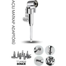 İlkyaz Fashion 105° Açılı Matkap Adaptörü Seti – 1/4” Hex Şaftlı, 11 Parça Çok Fonksiyonlu Vidalama U