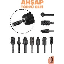 İlkyaz Fashion Ahşap Oyma Törpü Seti – 10'lu Matkap Ucuna Şekillendirme Takımı 722469