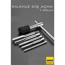 İlkyaz Fashion 6'lı Diş Açma Kılavuz Seti – T-Kollu, Endüstriyel Çelik, M6-M12 Arası Dişli Matkap Ucu 722