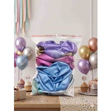 HBK Balon Karışık Renk Krom Balon Seti