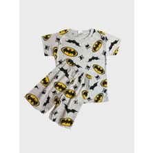 Aliş Kids Erkek Çocuk Pamuklu Gri Kısa Kollu Şortlu Yazlık Pijama Takımı