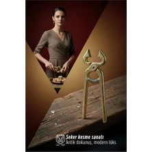 İlkyaz Fashion Selinay Serisi Osmanlı Motifli Gold Kıtlama Şeker Makası - 13 cm Antik Şeker Kırıcı 722901