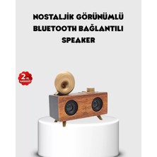 Nemere İthalat Retro Gramofon Tasarımlı Bluetooth Hoparlör – 3D Stereo Ses, 1800 Mah Batarya Nemere Ithalat