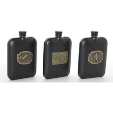 Nemere İthalat Paslanmaz Çelik Kabartmalı Tekli 6 Oz Matara Nemere Ithalat