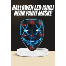 Nemere İthalat Işıklı LED Maske Parti Eğlence Maskesi Hallowen Neon Maske Nemere Ithalat