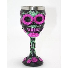 Nemere İthalat Day Of The Dead Şeker Kurukafa Tasarımlı 3D Çelik Kadeh Bardak Nemere Ithalat