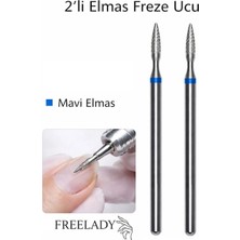 ERHCE Freze Ucu 2'li Set - staleks Elmas Ateş Uç - Kuru Manikür Törpü Makinesi Ucu