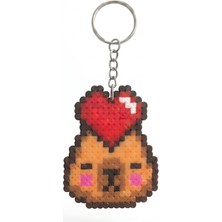 Kerul Capybara | Kalpli Sevgilisi Pixel Boncuk Anahtarlık