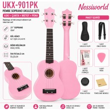 NW NessiWorld Siyah Soprano Ukulele Seti (Askı + Çanta + Metot + Pena)