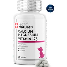 Dr. Nature's Köpek Kalsiyum Tablet 75 Tablet – Kemik ve Diş Gelişimi Destekleyici D3 & Magnezyum