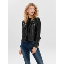 Only 15153079 Only Onlgemma Faux Leather Bıker Otw Noos Kadın Suni Deri Mont Black