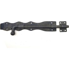 SHC4200 Antika Tarz Dekoratif Pirinç Dövme Kapı Sürgüsü - 25CM, Oksit