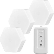 Nacario MX-359 Üçlü Altıgen Kumandalı Pilli Dokunmatik Tezgah Altı LED Aydınlatma