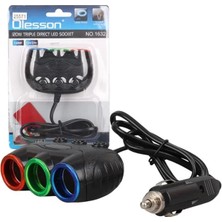 Nacario Olesson 1632 12-24V 120W 80CM Kablolu 3'lü Araç Çakmak Çoklayıcı