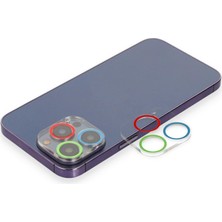 Nacario Iphone 13 Renkli Kamera Lens Koruma Cam - Mavi-Yeşil