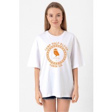 Camp Half Blood Athena Beyaz Kadın Oversize Tshirt
