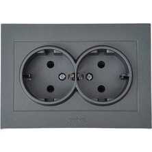 Ovivo Grano Füme Çerçeveli İkili Topraklı Priz Yüksek Dayanıklılık Özellikli