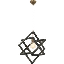 Avonni AV-1765-1G Eskitme Kaplama Modern Avize E27 Ahşap Metal H: 80 cm, Ø: 30 cm