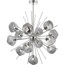 Avonni AV-1777-13K Krom Kaplama Modern Avize G9 Metal Cam H: 80 cm, Ø: 70 cm