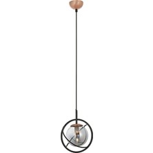 Avonni AV-1850-1BSY Siyah Boya Modern Avize E14 Metal Cam H: 100 cm, Ø: 22 cm