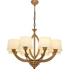 Avonni AV-1876-8ES Eskitme Kaplama Modern Avize E27 Metal Kumaş H: 80 cm, Ø: 65 cm