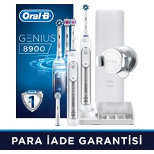 Oral-B Genius 8900 2'li Şarj Edilebilir Diş Fırçası Beyaz Renkli Dairesel Temizlik Özelliği