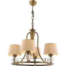 Avonni AV-1597-4ES Eskitme Kaplama Modern Avize E27 Metal Cam H: 85 cm, Ø: 52 cm