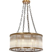 Avonni AV-1866-E65 Eskitme Kaplama Modern Avize E27 Metal Cam H: 100 cm, Ø: 65 cm