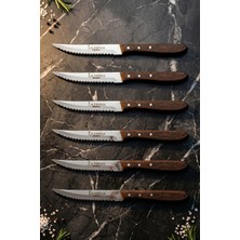Lazbisa Hand Craft Serisi Setak Et Bıçağı 6 Lı Mutfak Bıçak Restoran Et Steak Bıçak ( Mtf-058 )