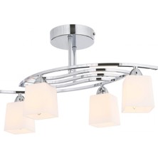 Avonni AV-1374-4K Krom Kaplama Modern Avize E14 Metal Cam H: 31 cm, WxD: 63x30 cm